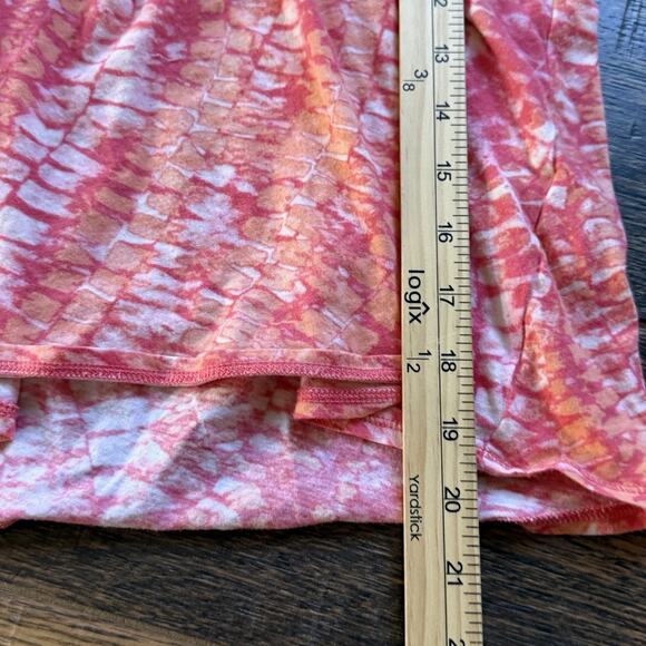 Calvin Klein Jeans Pink Tie Dye Ruched Top Women’s Small Y2K Stretch Tee - Picture 5 of 6
